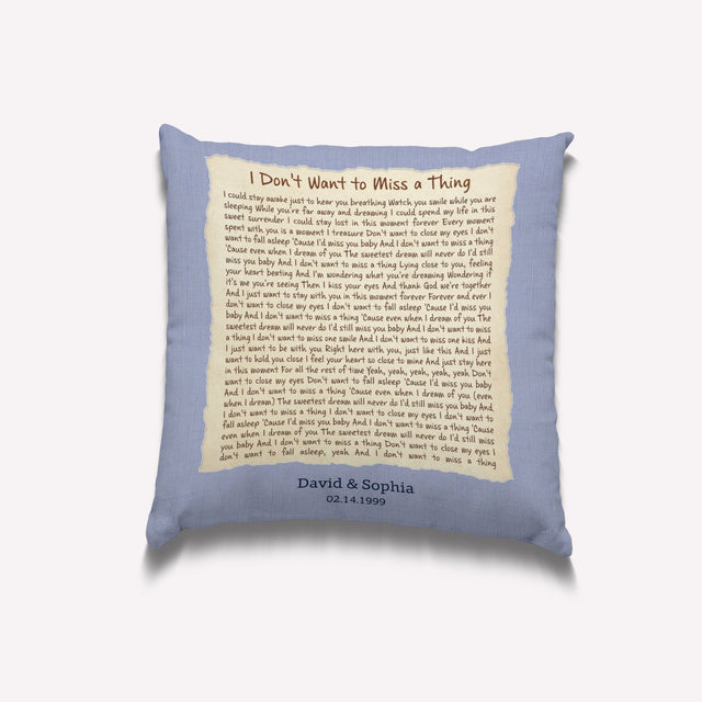 Custom Song Lyrics, Personalized Song Name And Text Pillow