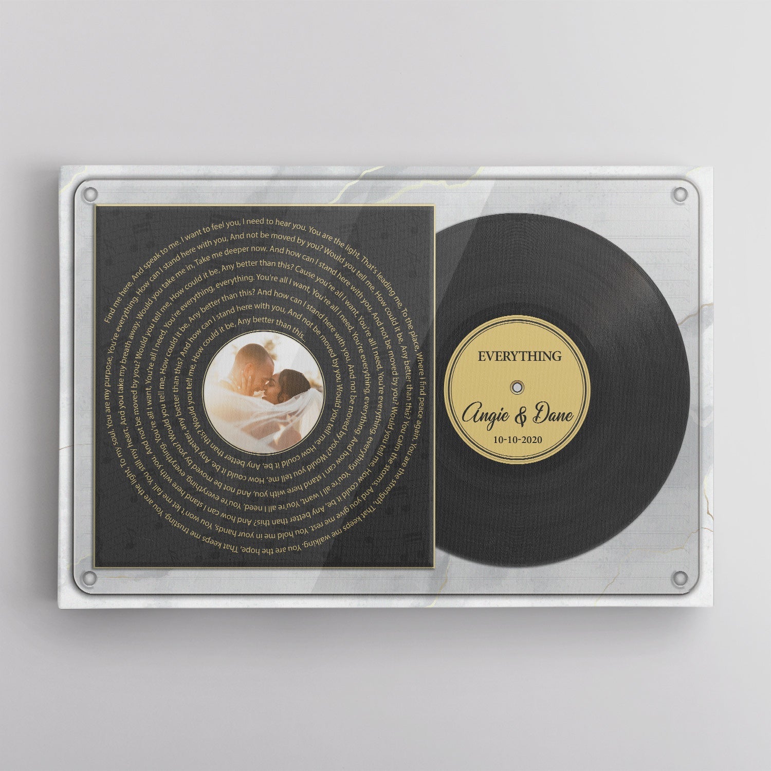 Custom Song Lyrics, Personalized Text And Photo, Vinyl Records Albums, Canvas Wall Art