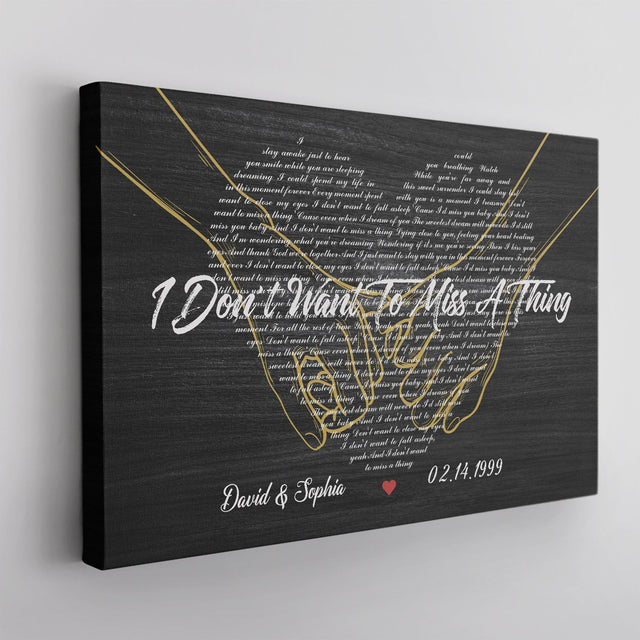 Custom Song Lyrics, Personalized Text, Canvas Wall Art