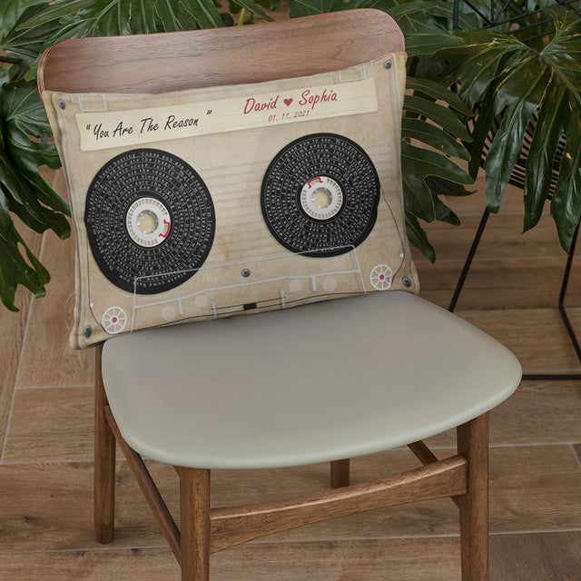 Custom Song Lyrics, Personalized Text Cassette Tape Pillow