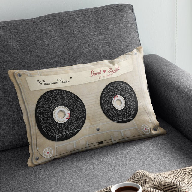 Custom Song Lyrics, Personalized Text Cassette Tape Pillow