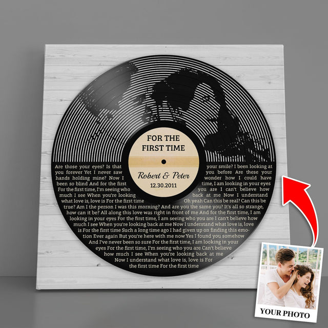 Custom Song Lyrics, Portrait From Photo, Painting Art, Personalized Song Name And Text, Canvas Wall Art