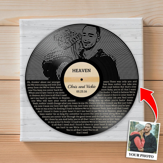 Custom Song Lyrics, Portrait From Photo, Painting Art, Personalized Song Name And Text, Canvas Wall Art