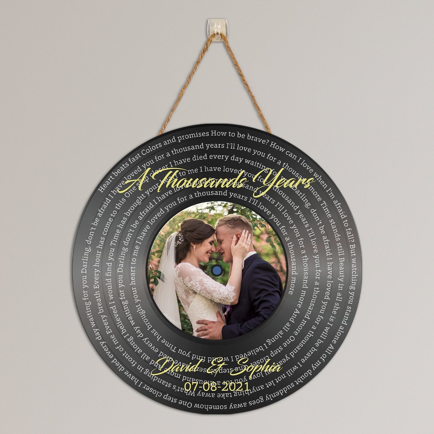 Custom Song Lyrics, Upload Photo, Personalized Song Name And Text Round Wood Sign