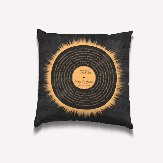 Custom Song Lyrics, Vinyl Record Art, Pillow