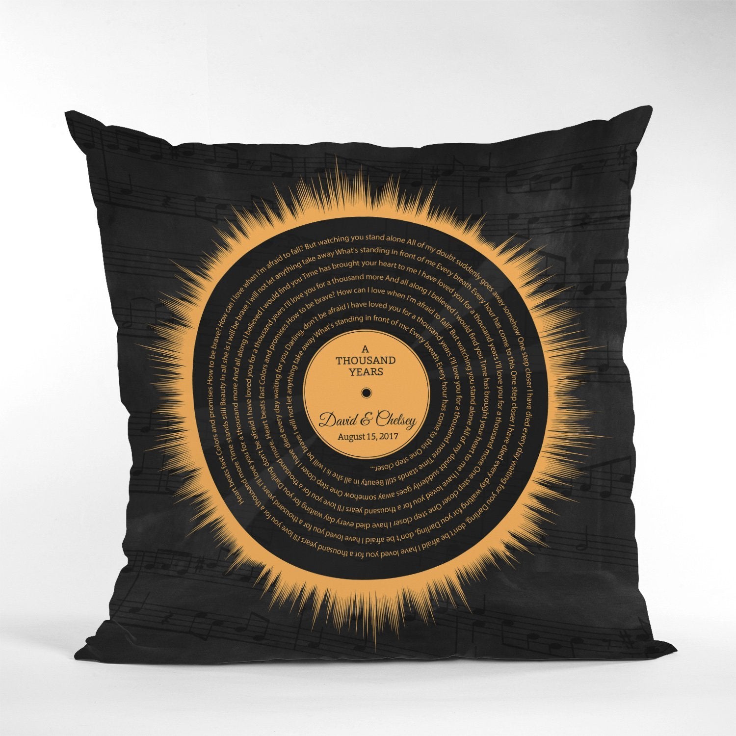 Custom Song Lyrics, Vinyl Record Art, Pillow