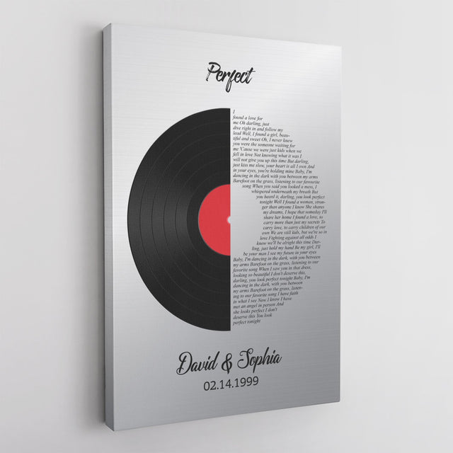Custom Song Lyrics, Vinyl Record, Canvas Wall Art, Gift For Couple