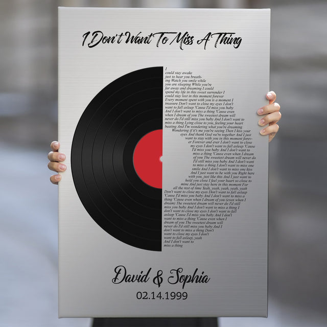 Custom Song Lyrics, Vinyl Record, Canvas Wall Art, Gift For Couple