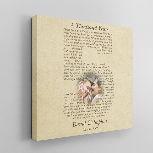 Custom Song Lyrics, Wedding Anniversary, Canvas Wall Art