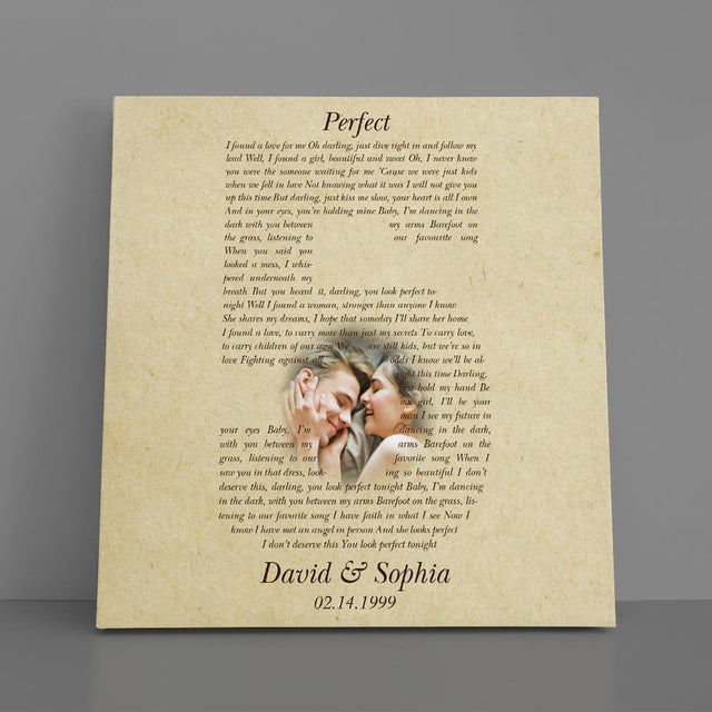 Custom Song Lyrics, Wedding Anniversary, Canvas Wall Art