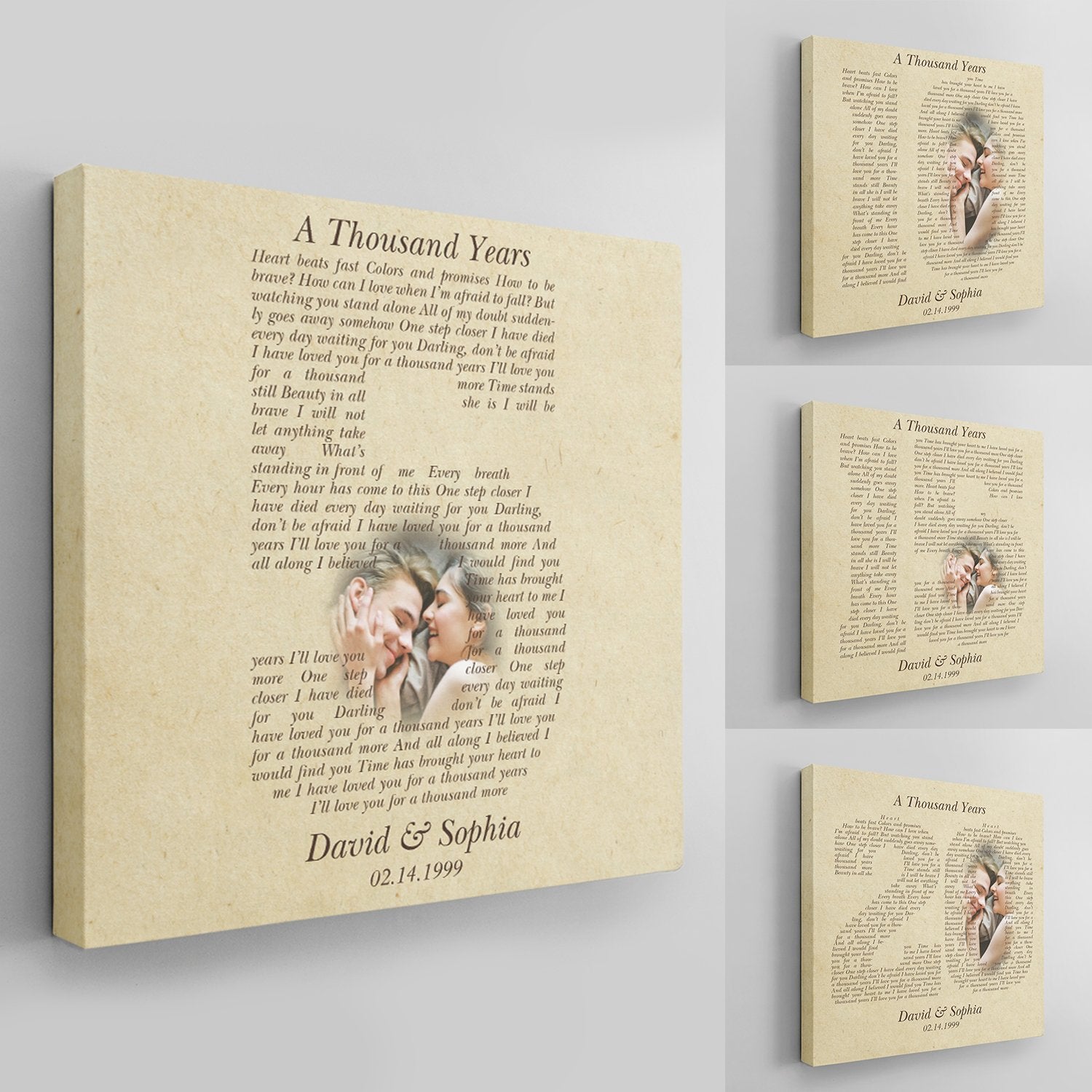 Custom Song Lyrics, Wedding Anniversary, Canvas Wall Art