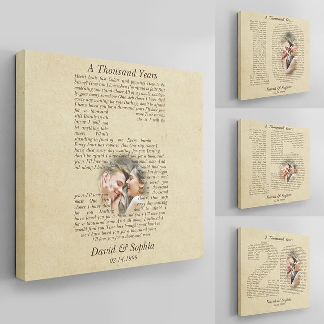 Custom Song Lyrics, Wedding Anniversary, Canvas Wall Art