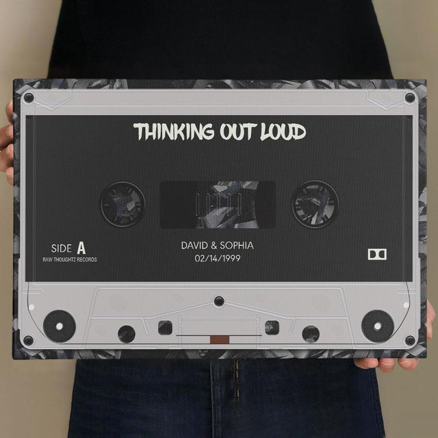 Custom Song Name, Personalized Name And Date Cassette Tape Canvas