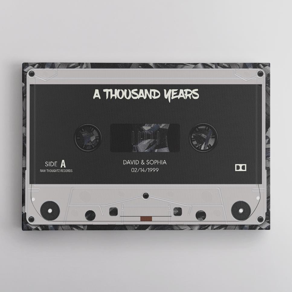 Custom Song Name, Personalized Name And Date Cassette Tape Canvas