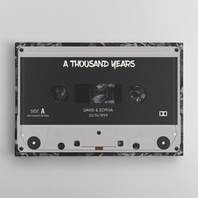 Custom Song Name, Personalized Name And Date Cassette Tape Canvas