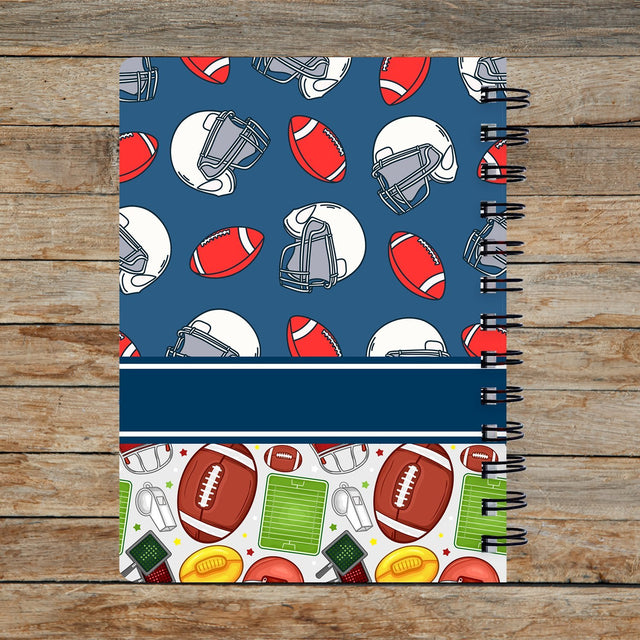 Custom Spiral Journal, Gift For Kids, American Football Art