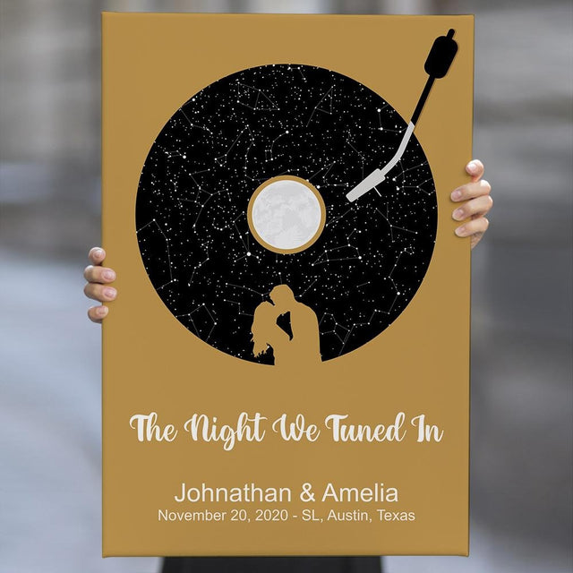 Custom Star Map And Text, Star Map For Couples By Date And City, Anniversary Gift