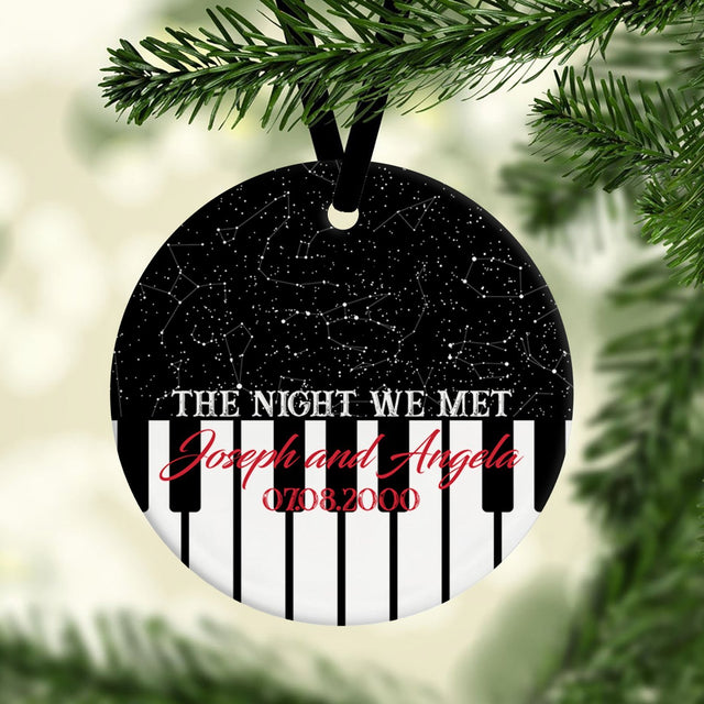 Custom Star Map Christmas Circle Ornament 2 Sided, Personalized Name