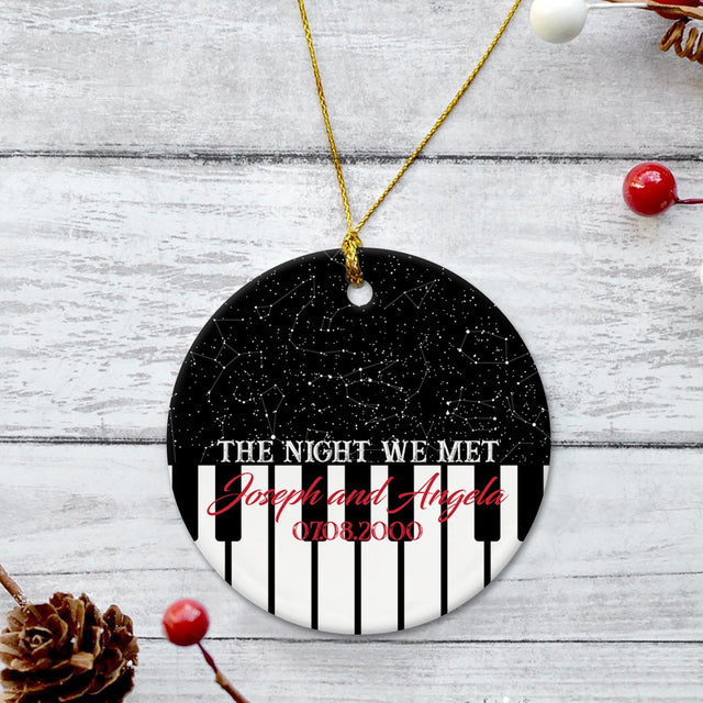Custom Star Map Christmas Circle Ornament 2 Sided, Personalized Name