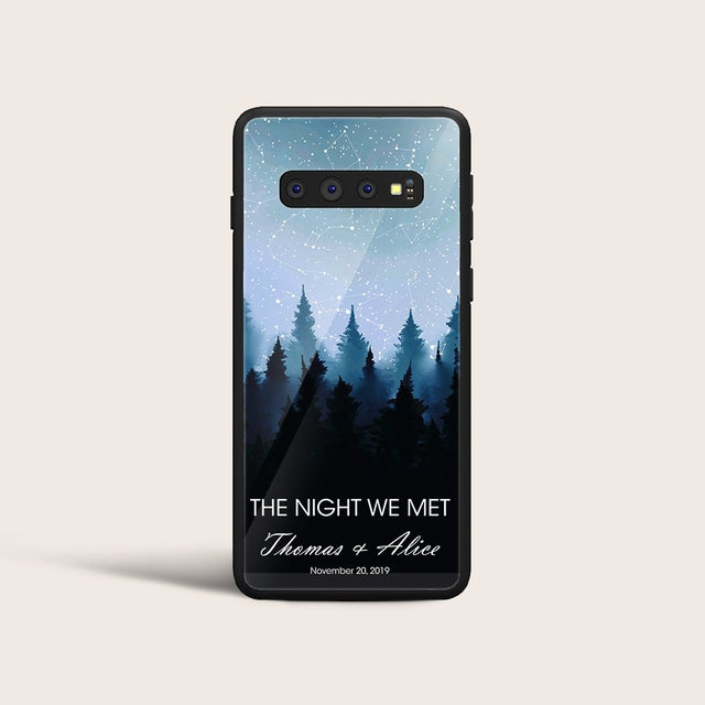 Custom Star Map, Personalized Night Sky And Text Forest Background Phone Case