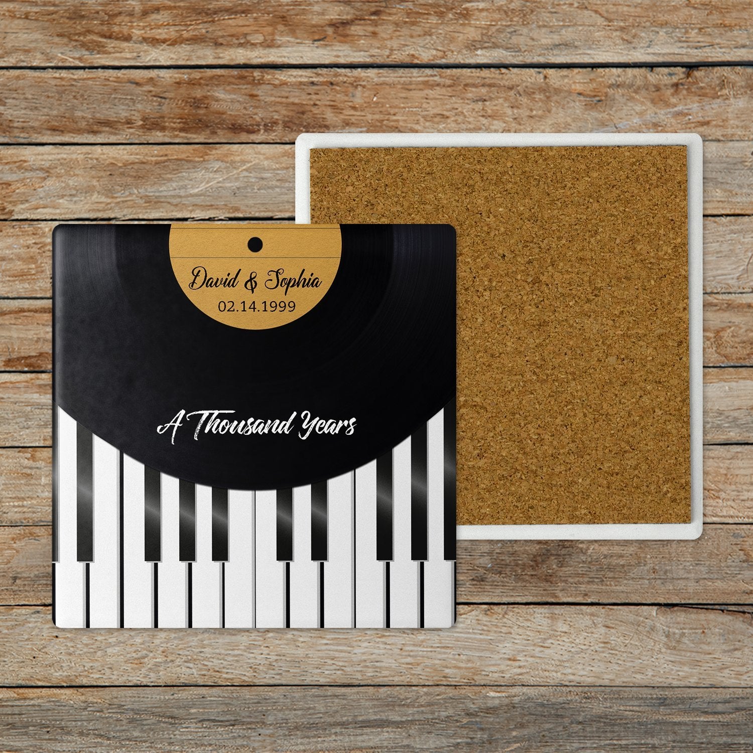 Custom Stone Coasters, Set Of 4, Piano Art