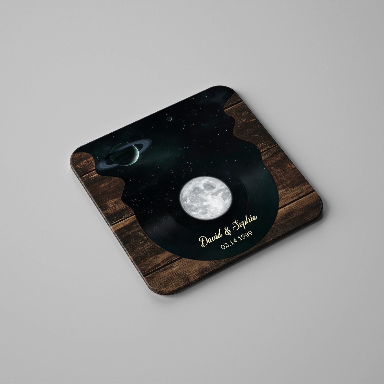 Custom Stone Coasters, Set Of 4, Vinyl Record Galaxy