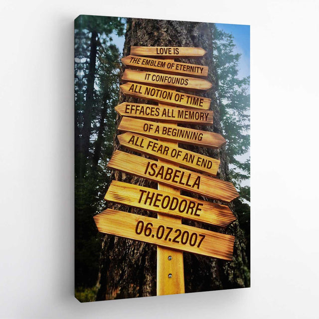 Custom Street Sign, Personalized Name And Text, Canvas Wall Art