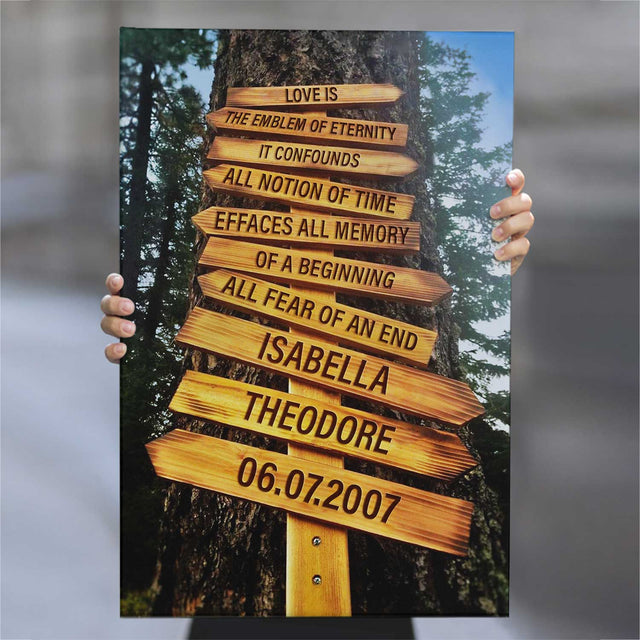 Custom Street Sign, Personalized Name And Text, Canvas Wall Art