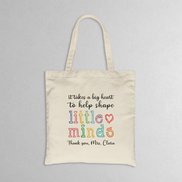 Custom Teacher Tote Bag Little Minds