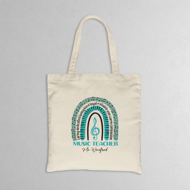 Custom Teacher Tote Bag, Music Teacher