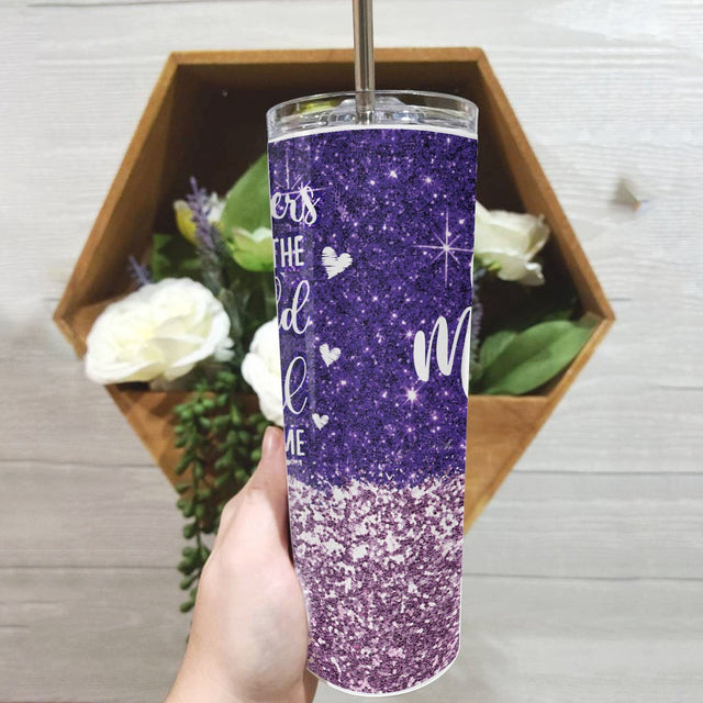 Custom Teacher Tumbler, Purple Background
