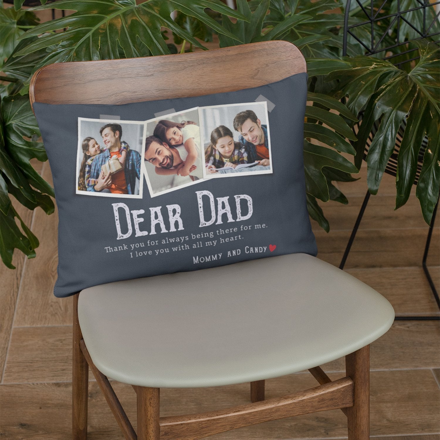 Custom Text and Photo, Gift For Dad, Pillow