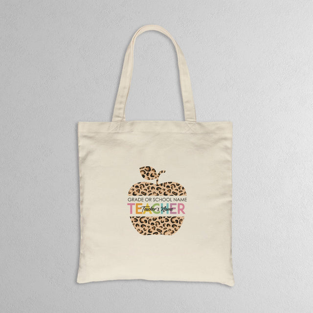 Custom Tote Bag, Leopard Apple Art