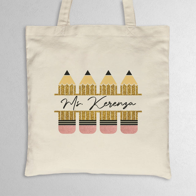 Custom Tote Bag, Pencil Art