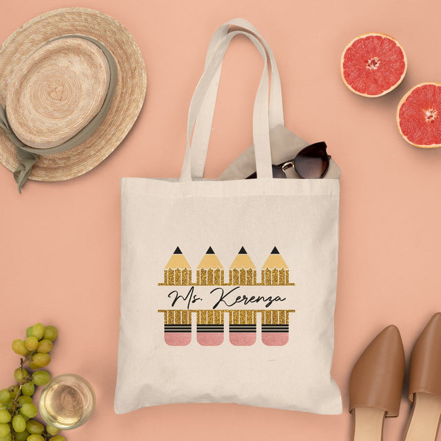 Custom Tote Bag, Pencil Art