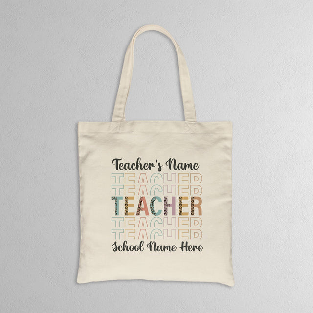 Custom Tote Bag, Personalized Name And School Name