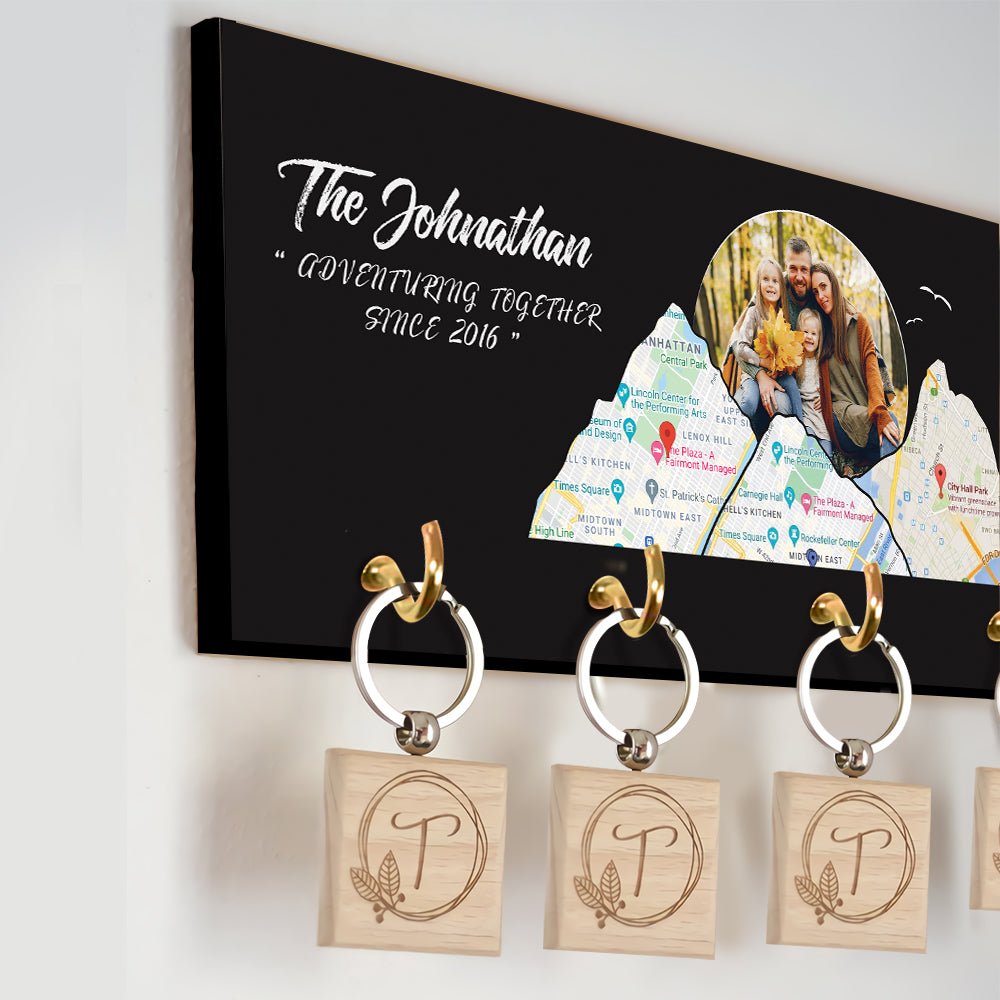 Custom Travel Map, Personalized Map Print And Photo, Key Hook