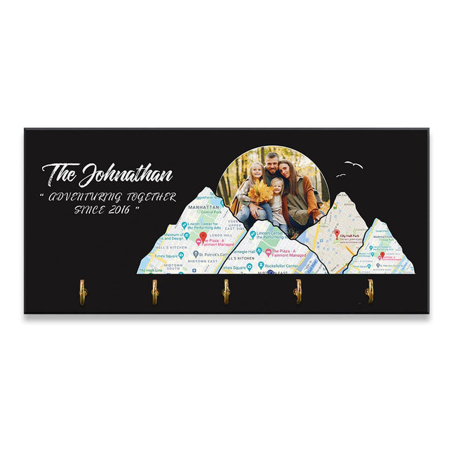 Custom Travel Map, Personalized Map Print And Photo, Key Hook