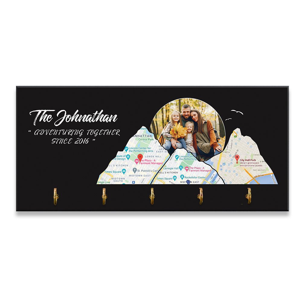 Custom Travel Map, Personalized Map Print And Photo, Key Hook