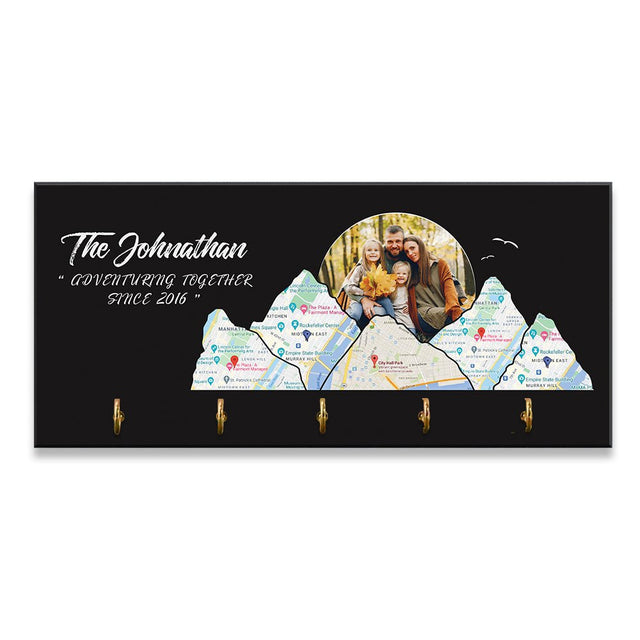 Custom Travel Map, Personalized Map Print And Photo, Key Hook