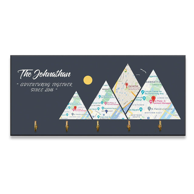 Custom Travel Map, Personalized Map Print, Key Hook