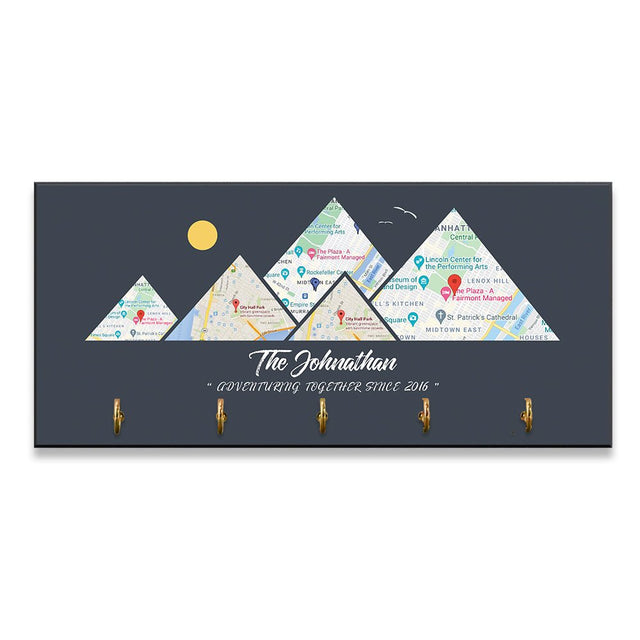 Custom Travel Map, Personalized Map Print, Key Hook