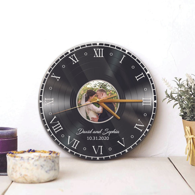 Custom Wall Clock, Personalized Name And Text, Upload Photo