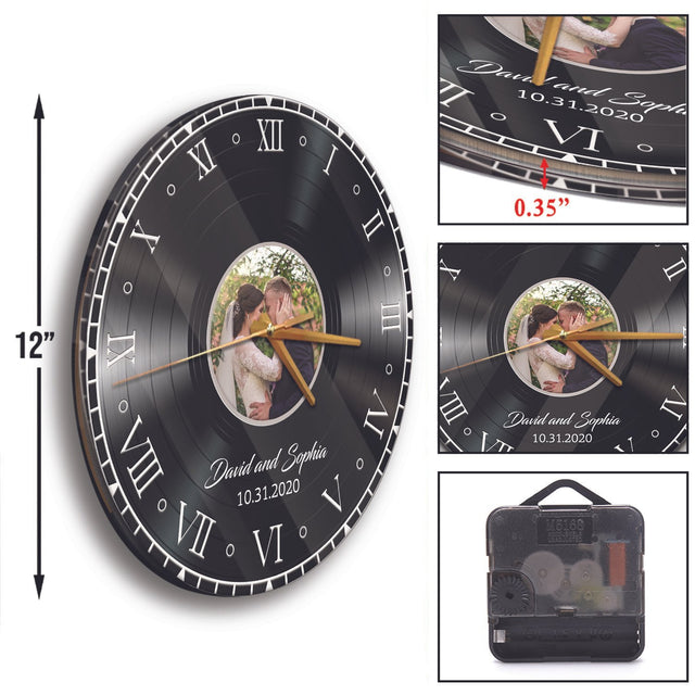 Custom Wall Clock, Personalized Name And Text, Upload Photo