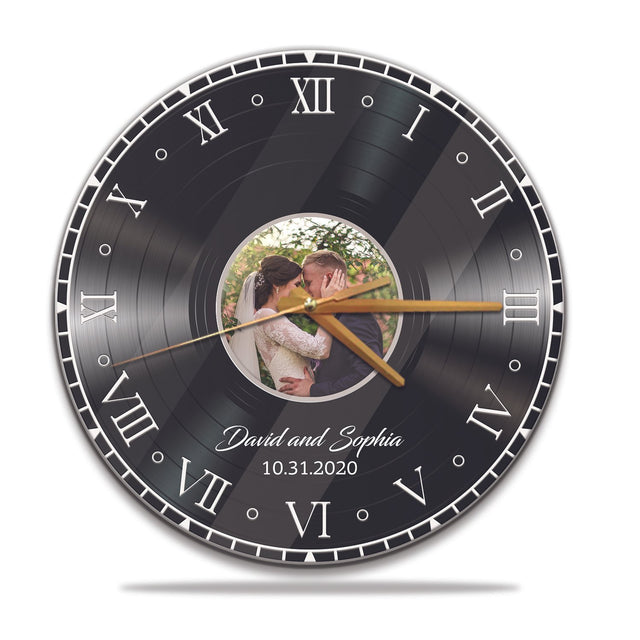 Custom Wall Clock, Personalized Name And Text, Upload Photo