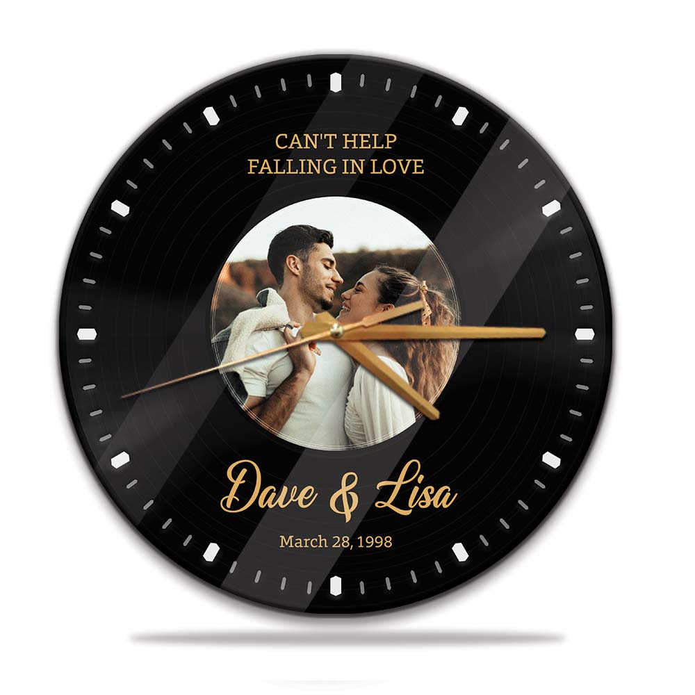 Custom Wall Clock, Personalized Name And Text, Upload Photo