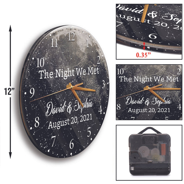 Custom Wall Clock, Personalized Night Sky And Name