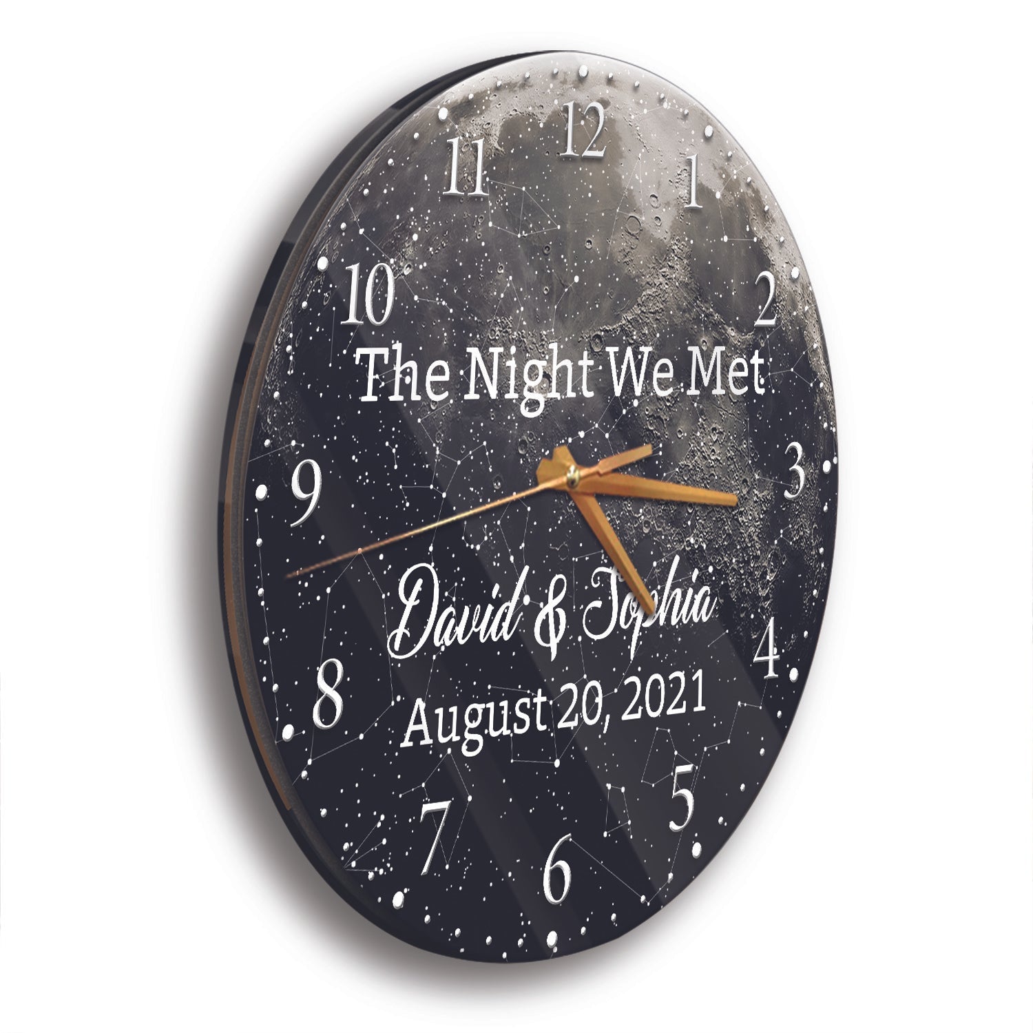 Custom Wall Clock, Personalized Night Sky And Name