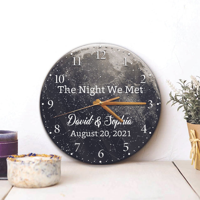 Custom Wall Clock, Personalized Night Sky And Name