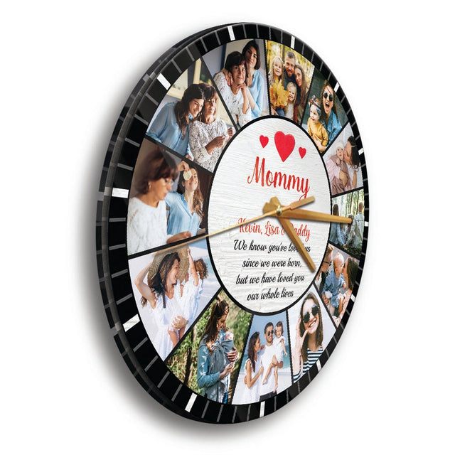 Custom Wall Clock, Personalized Photo And Name, Gift For Mom